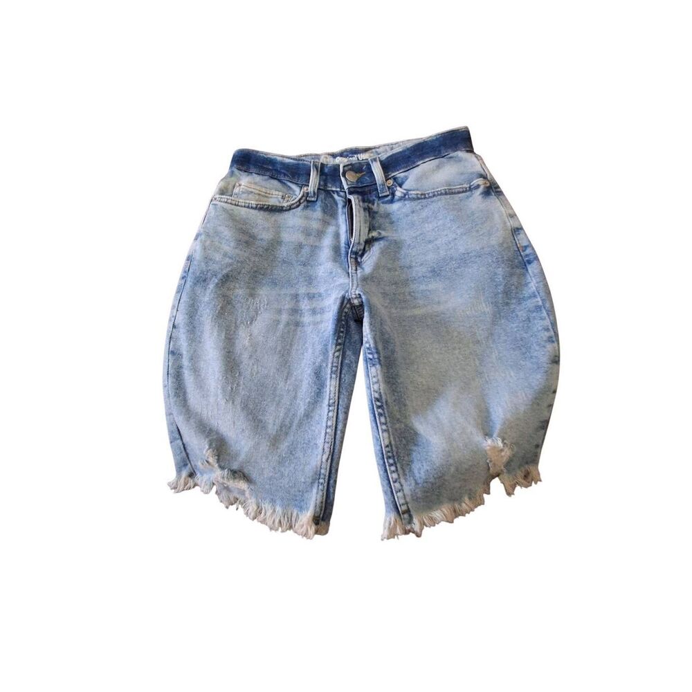 Original use distressed 28 denim cut off dirt road